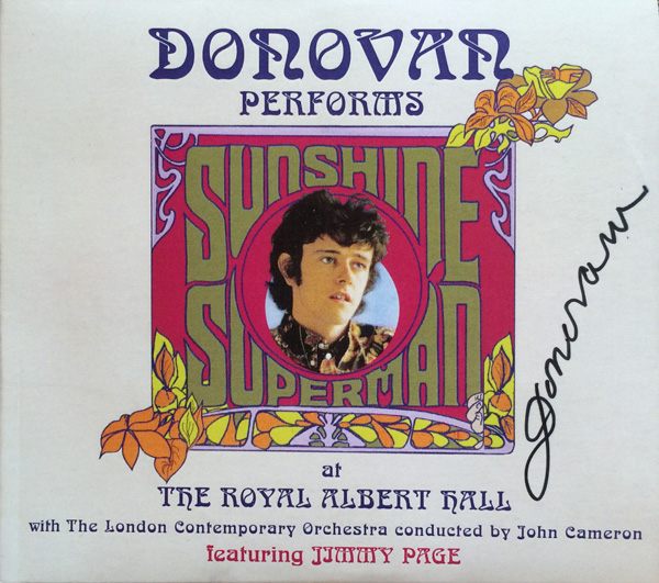 Albert Hall live concert Sunshine Superman DVD autographed by Donovan.