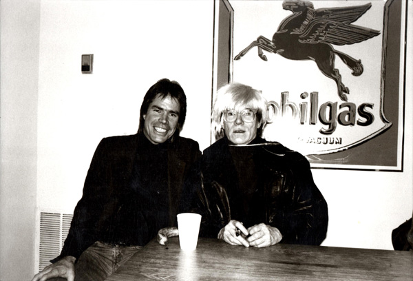 Chris Murray and Andy Warhol at Govinda Gallery, 1985.