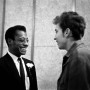 James Baldwin and Bob Dylan meeting at the Emergency Civil Liberties Committee’s Bill of Rights Dinner. New York City 1963.