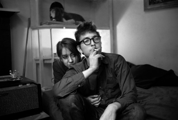 January 1962 New York City Bob Dylan in his Greenwich Village apartment with his then girlfriend Suze Rotolo.