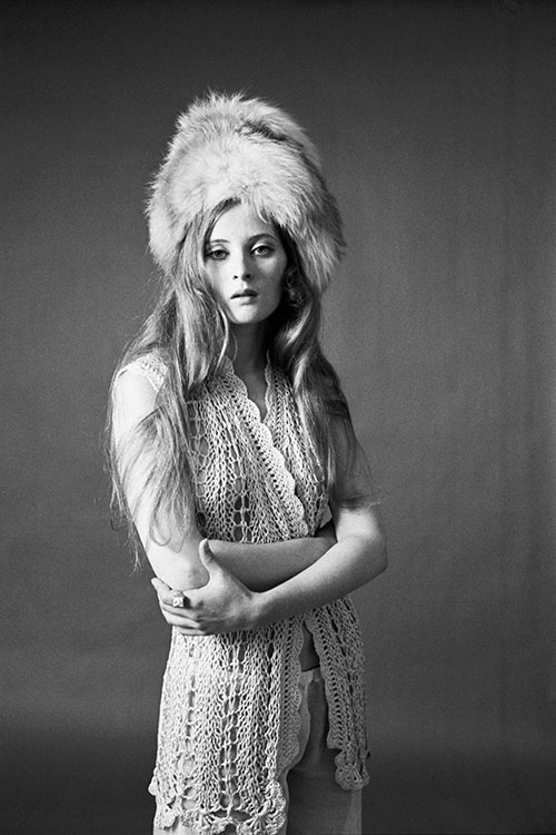 Rock'n'roll groupie Lacy at Belvedere Street Studio in San Francisco, CA, January 1968.